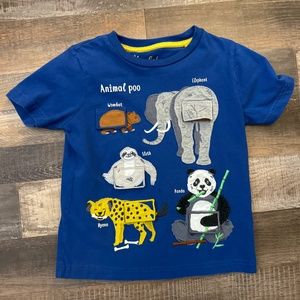 Mini Boden Animal Lift the Flap Poo Shirt Size 4-5